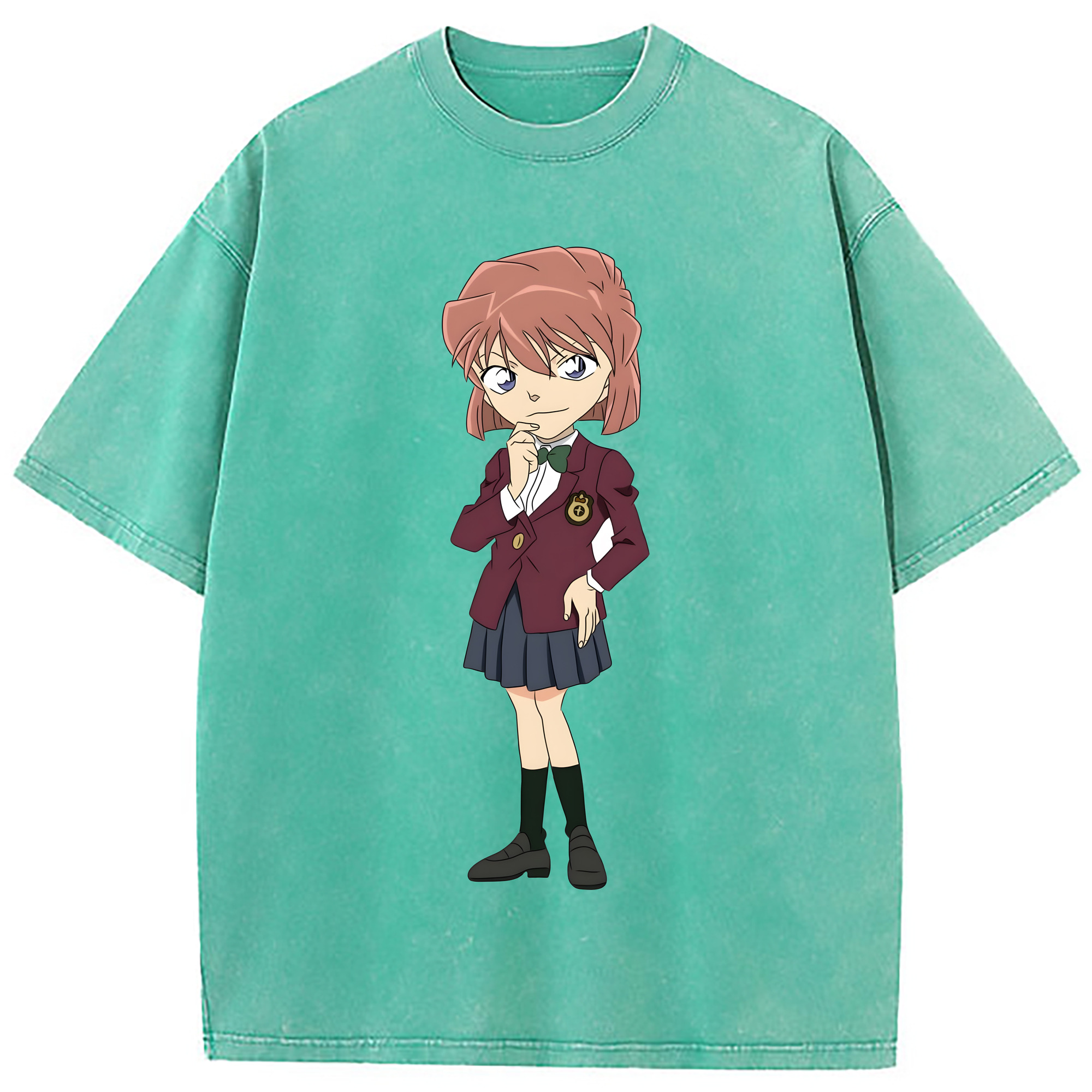 （画像用） 名探偵コナン 灰原 哀 はいばら あい Detective Conan Anita Hailey、Vi Graythorn Haibara Ai 綿100% ヴィンテージ風 半袖Tシャツ（フロントプリント）